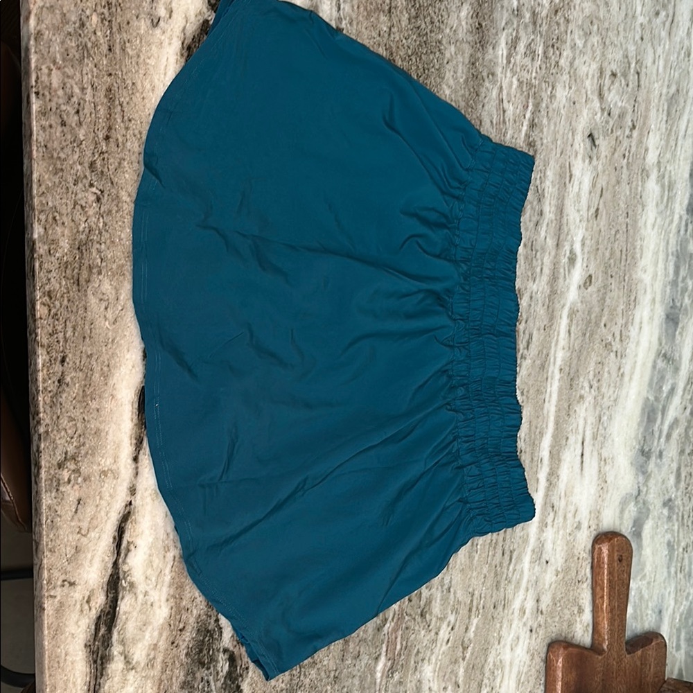 Blue Flowy Skorts with Relaxed Fit